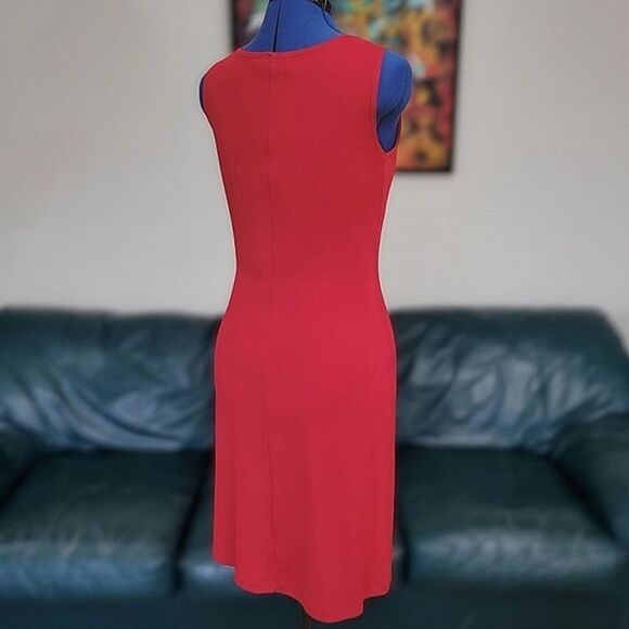 Vtg Le Château red square neck slinky ribbed bodycon midi dress - Picture 2 of 16